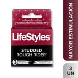 LIFESTYLES STUDDED ROUGH RIDER X 3