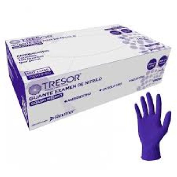 TRESOR GUANTE NITRILO TALLA M COBALTO 100 UN